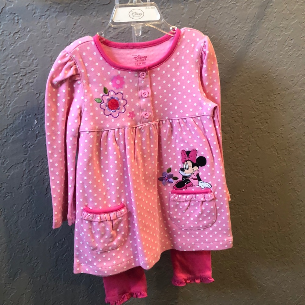 Disney Minnie Mouse Legging And Top Set Sz 18-24m